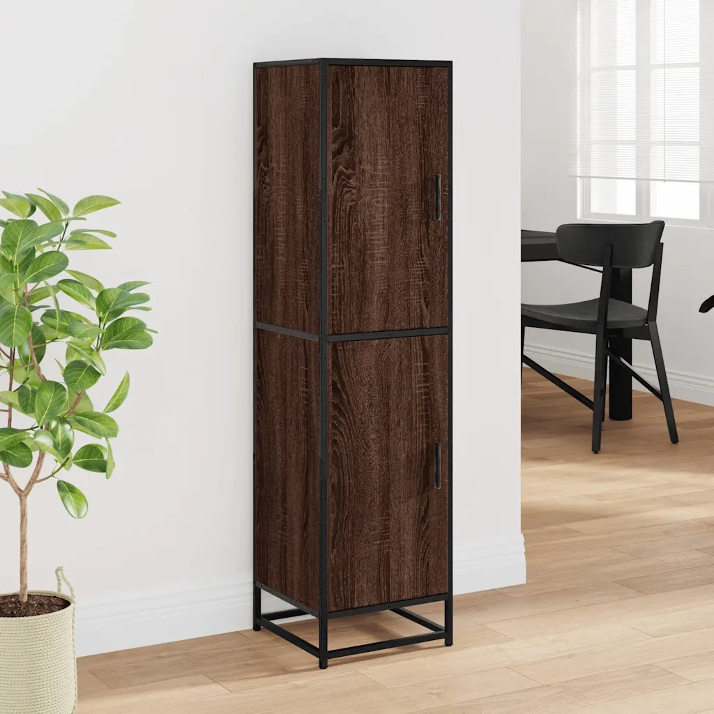 Credenza Rovere Marrone 35,5x35x139cm Legno Multistrato Metallo