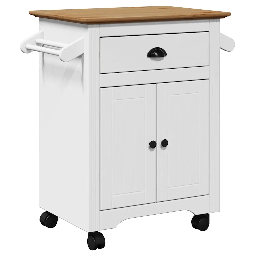 Carrello da Cucina BODO Bianco e Marrone 72x45x80 cm CFW6297705