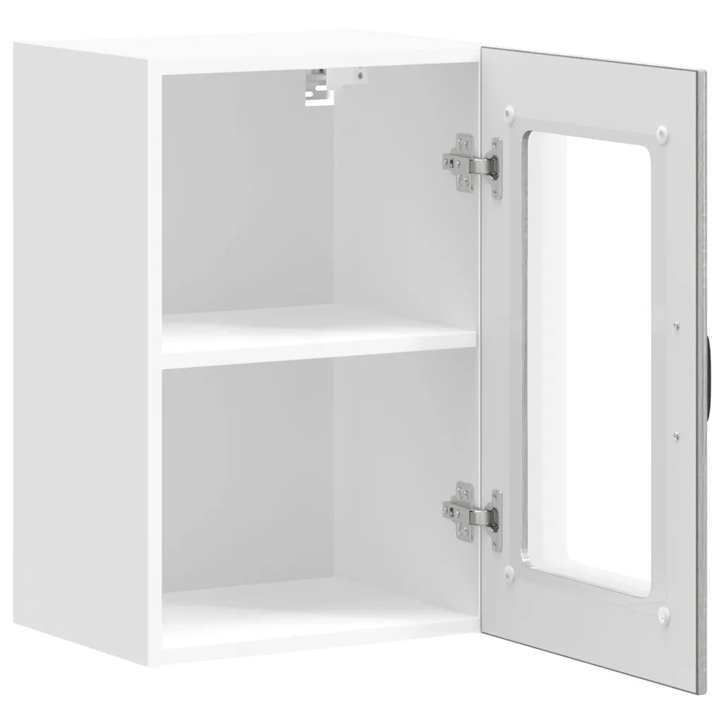 vidaXL Pensile da Cucina con Porta in Vetro Lucca Grigio Sonoma