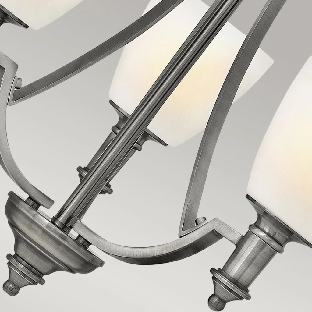 Lampadario Truman nichel antico 3 luci E27 Hinkley