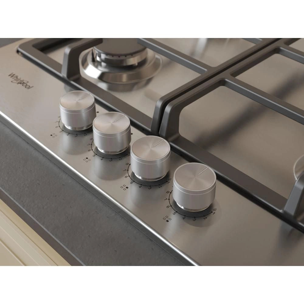 Whirlpool TGML 661 IX Acciaio inox Da incasso 58 cm Gas 4 Fornello(i)