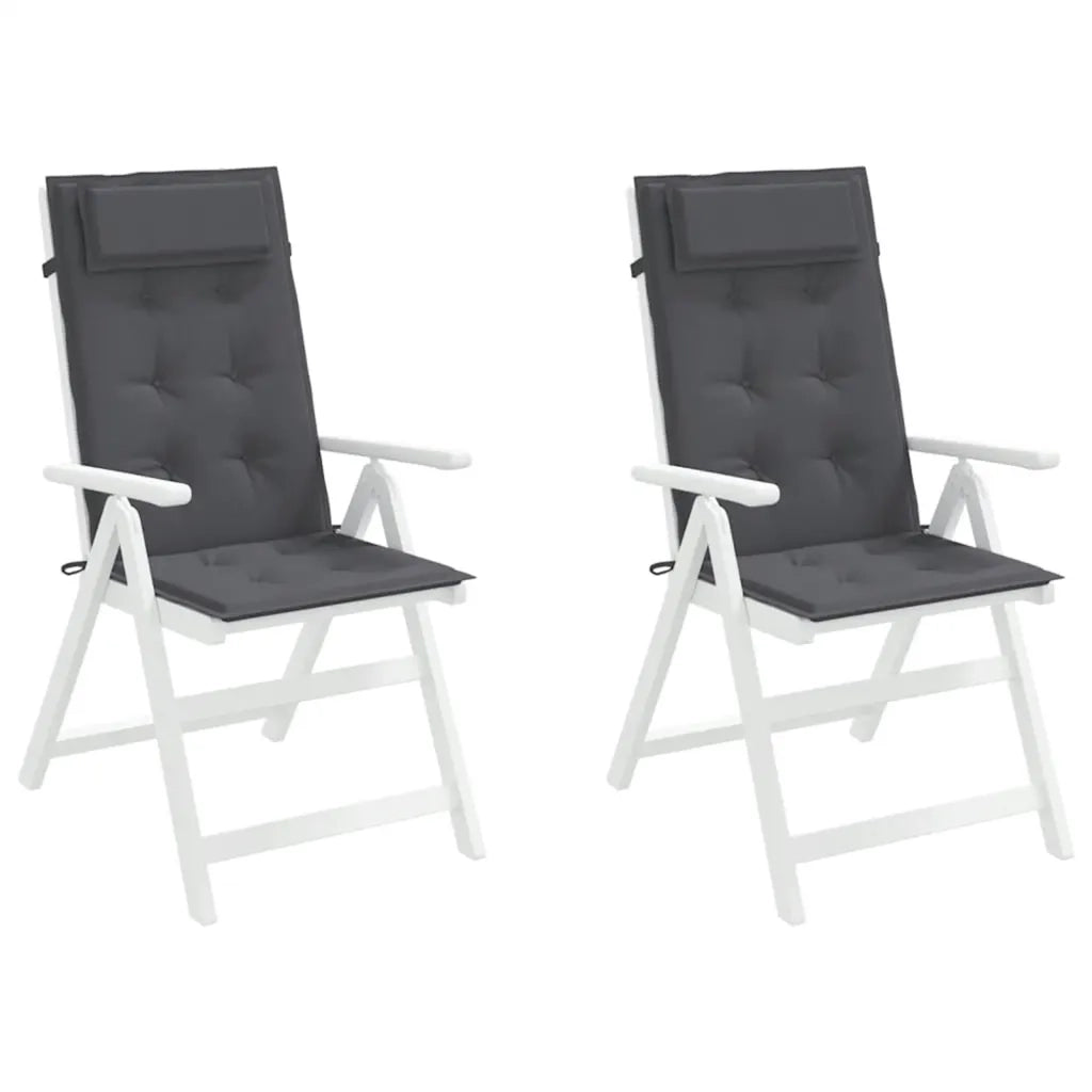 Cuscini per Sedia Schienale Alto 2 pz Antracite Tessuto Oxford