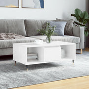 Tavolino Salotto-Tavolino da soggiorno-Tavolo Bianco Lucido 90x50x36,5 cm Legno Multistrato 626574