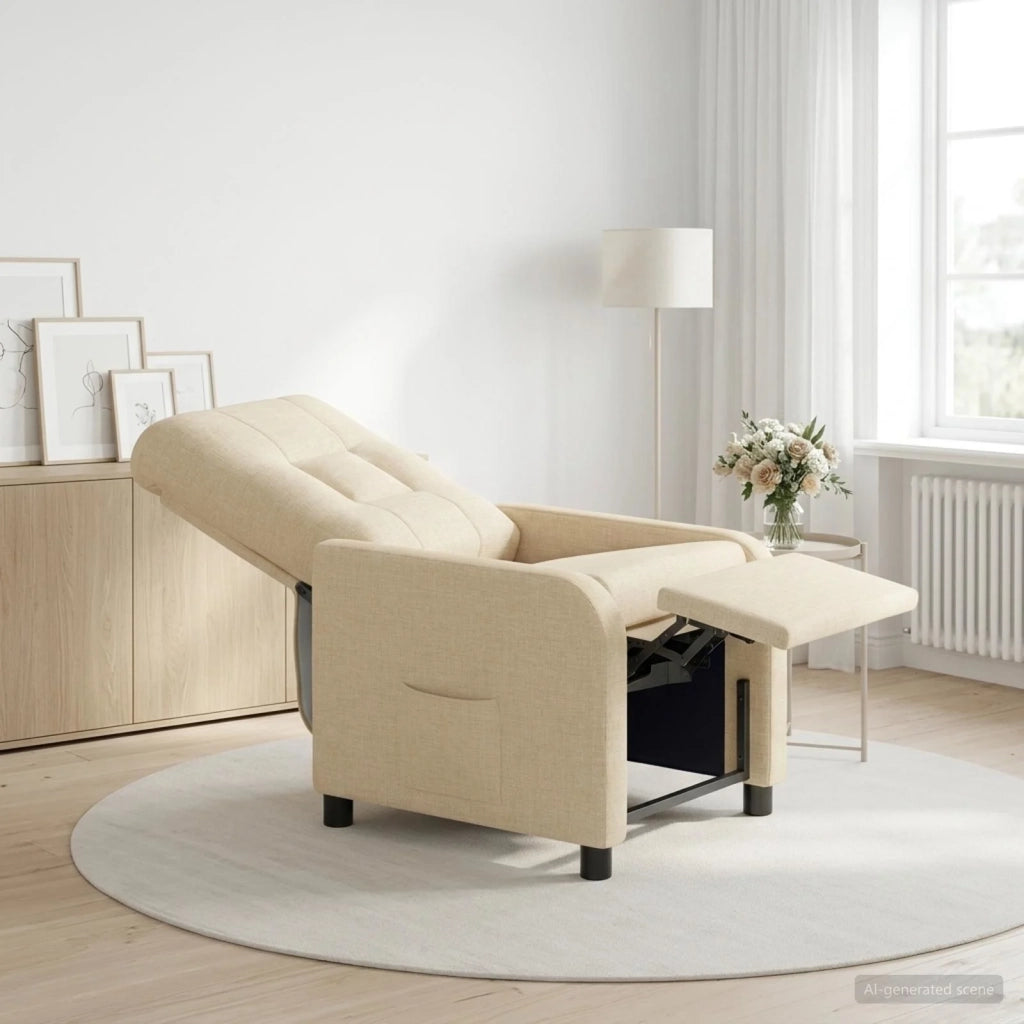 Divano Sedia-Poltrona reclinabile Crema Tessuto 102785
