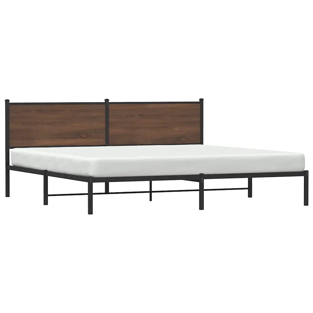 Giroletto senza Materaso in Metallo Rovere Marrone 193x203 cm 4007771