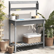 Tavolo Invaso con Lavello Grigio 147,5x44x139,5 Massello Abete 156348