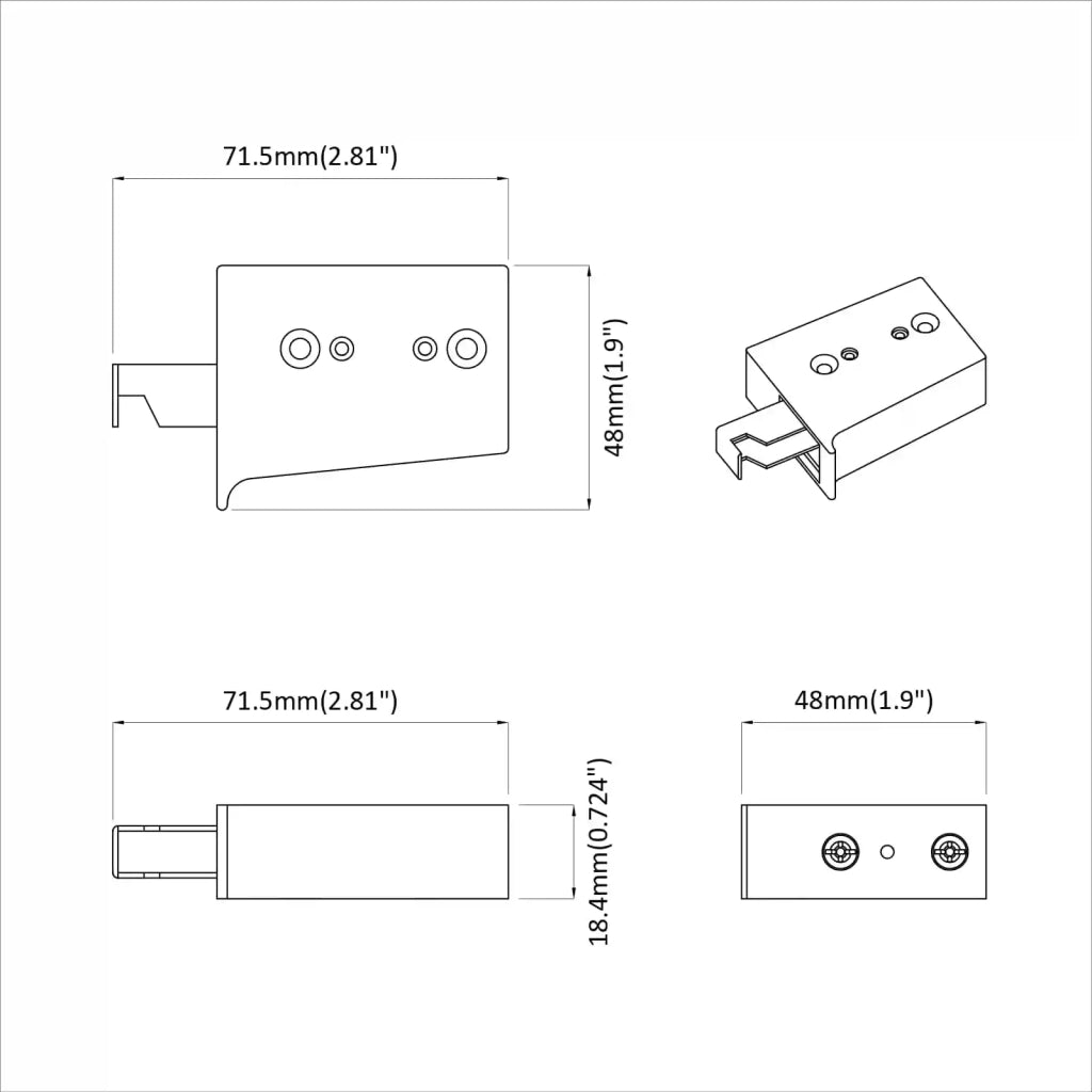 Supporto per Armadio Appeso 2 pz Bianco 70 x 48 x 19 mm CFW8649012