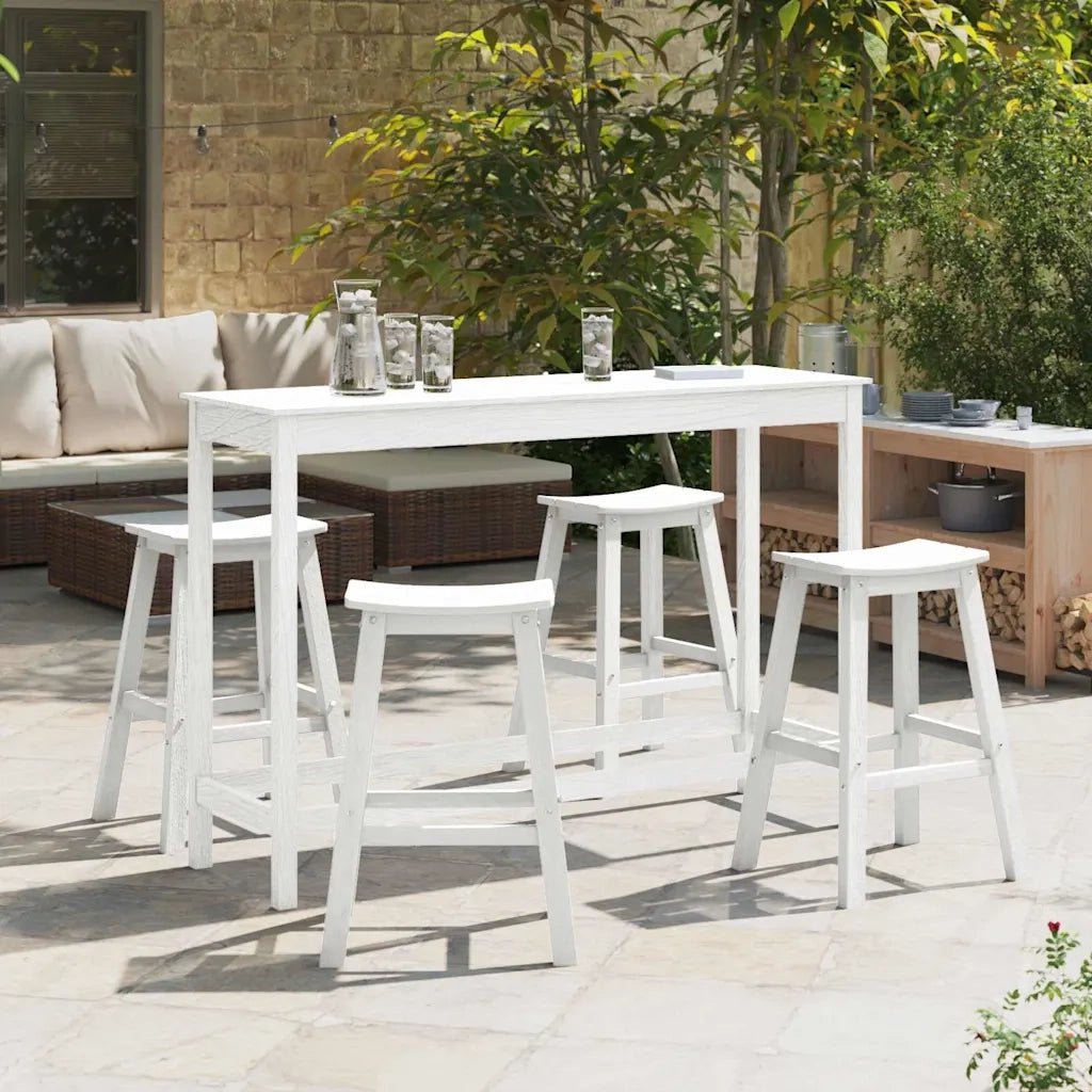Set Bar da Giardino 4 pz | Set Salotto da Giardino Bianco HDPE