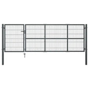Cancello di Recinzione con Pali in Acciaio 350x100 cm Antracite cod mxl 51936