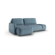Rezzo, Divano Letto con Penisola Contenitore, 229x148 cm blu Petrolio