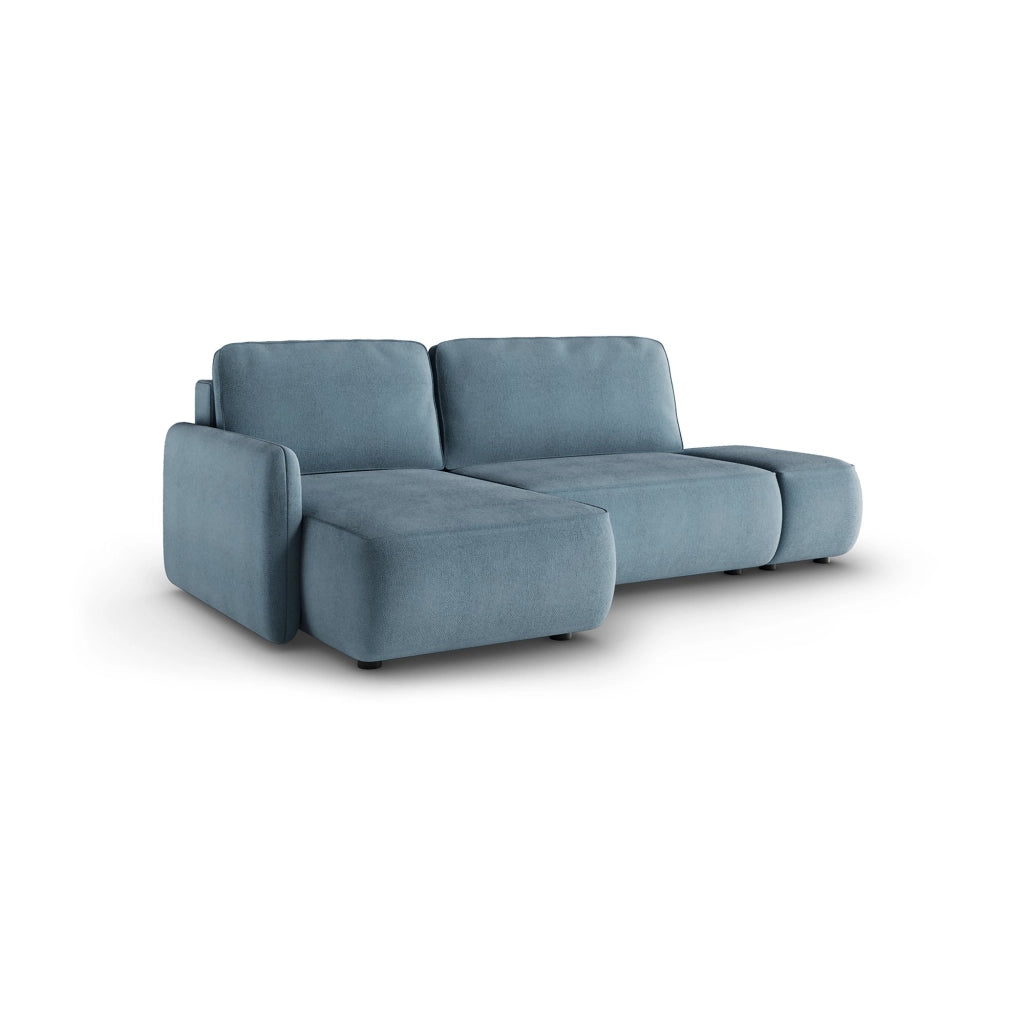 Rezzo, Divano Letto con Penisola Contenitore, 229x148 cm blu Petrolio