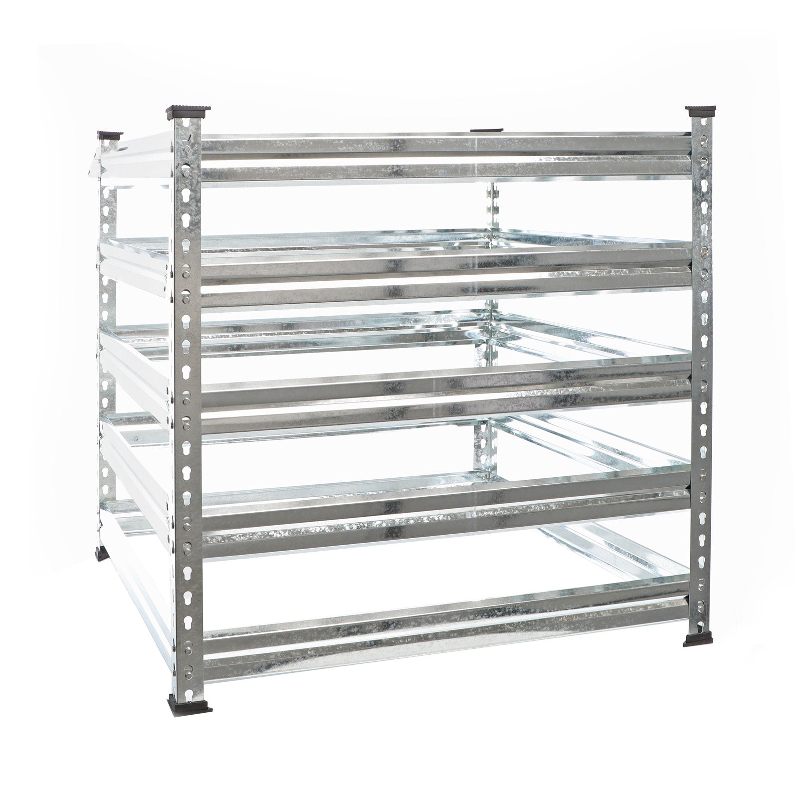 Compostiera da giardino in metallo 90 x 90 x 90 cm per 720 litri di compost da rifiuti organici