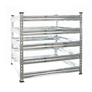 Compostiera da giardino in metallo 90 x 90 x 90 cm per 720 litri di compost da rifiuti organici