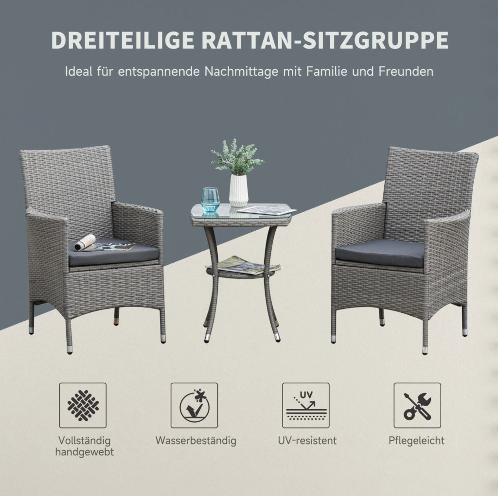 Set mobili da giardino in rattan 4 pezzi con divano 2 posti; tettuccio richiudibile e tavolino; crema