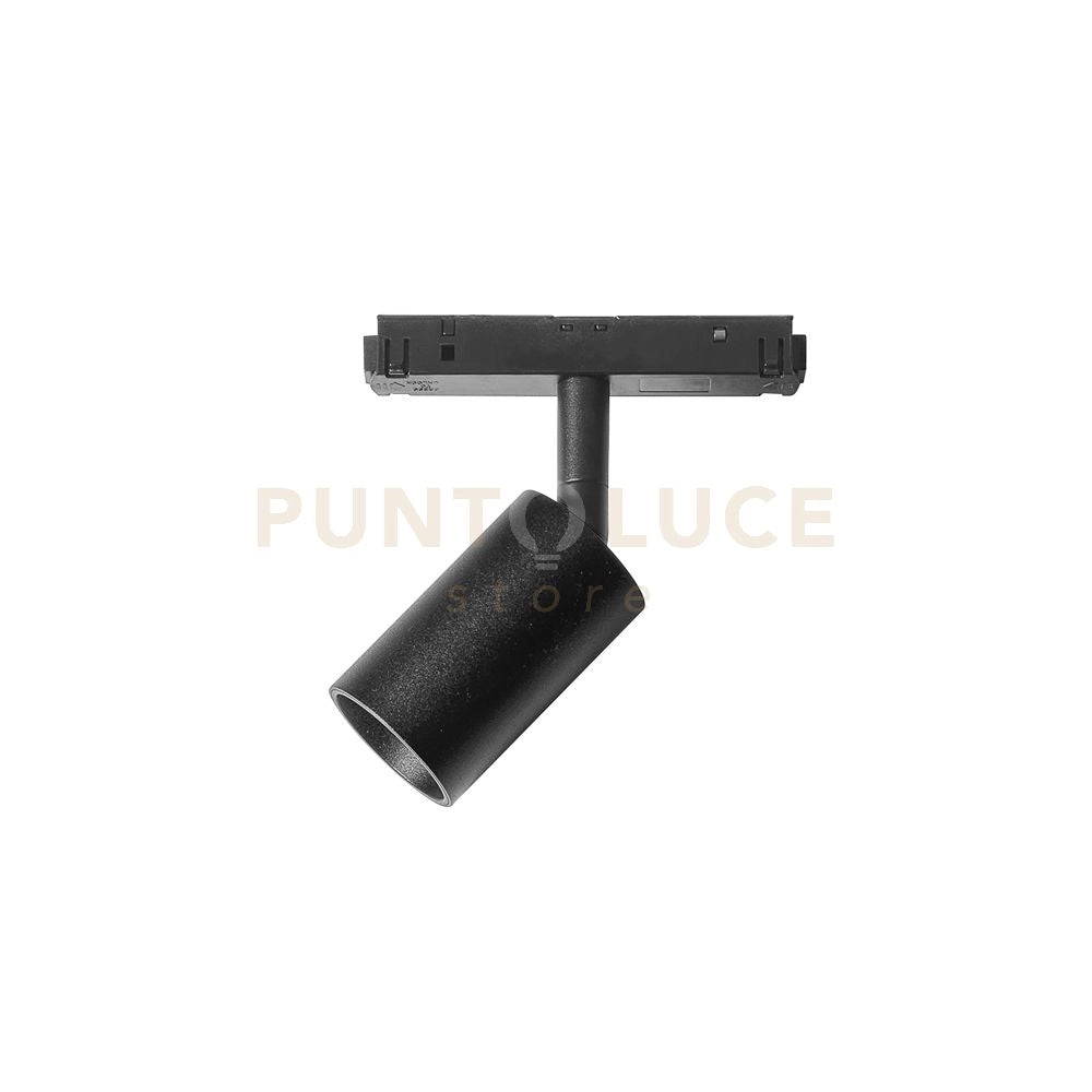 MODENA SP/P - FARETTO PROIETTORE REGOLABILE NERO PER BINARI 48V INCASTRO MAGNETICO LED 3000K 502LM 8W
