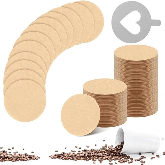 Filtro per caffè a forma rotonda 400 pezzi 64 mm carta filtro di sostituzione per macchine da caffè compatibile con Aeropress Makers cuore stampato template