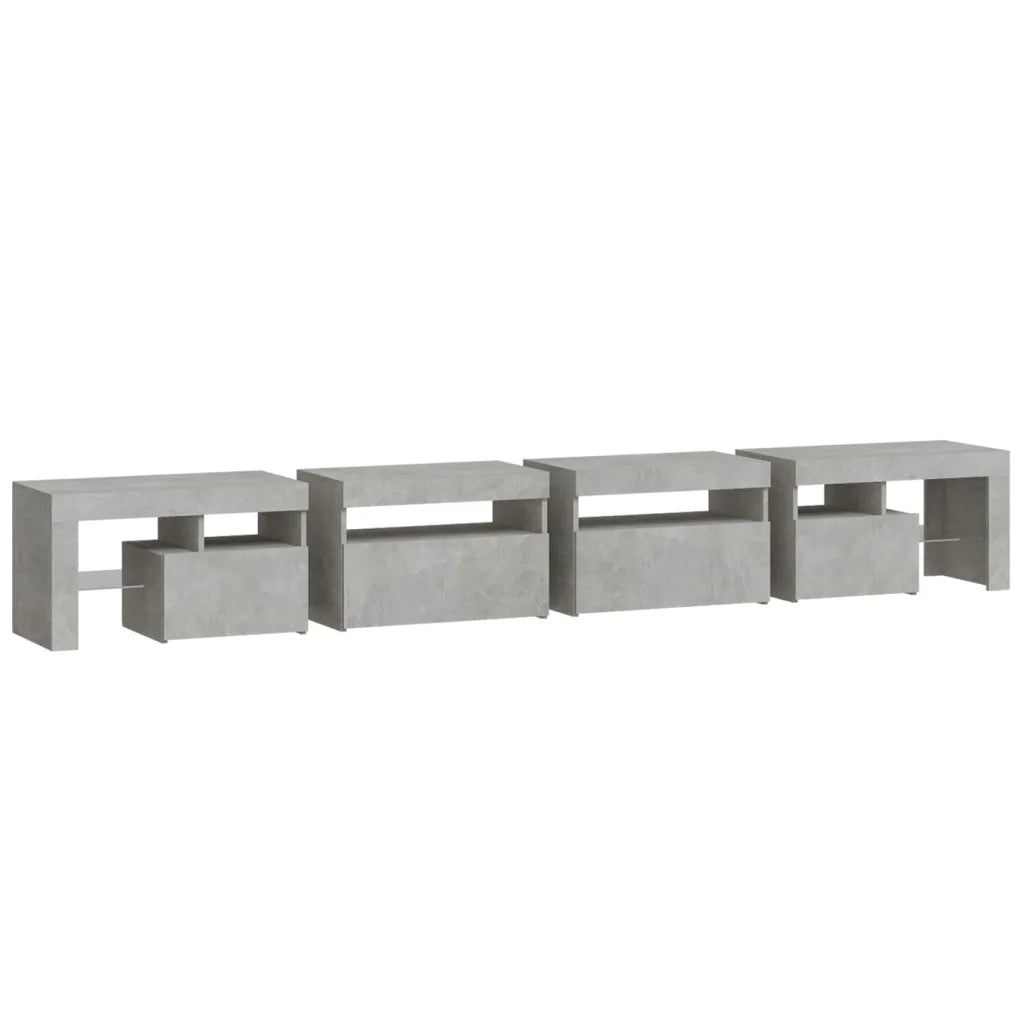Mobile TV | Armadietto TV | Mobile Porta TV con Luci LED Grigio Cemento 260x36,5x40 cm