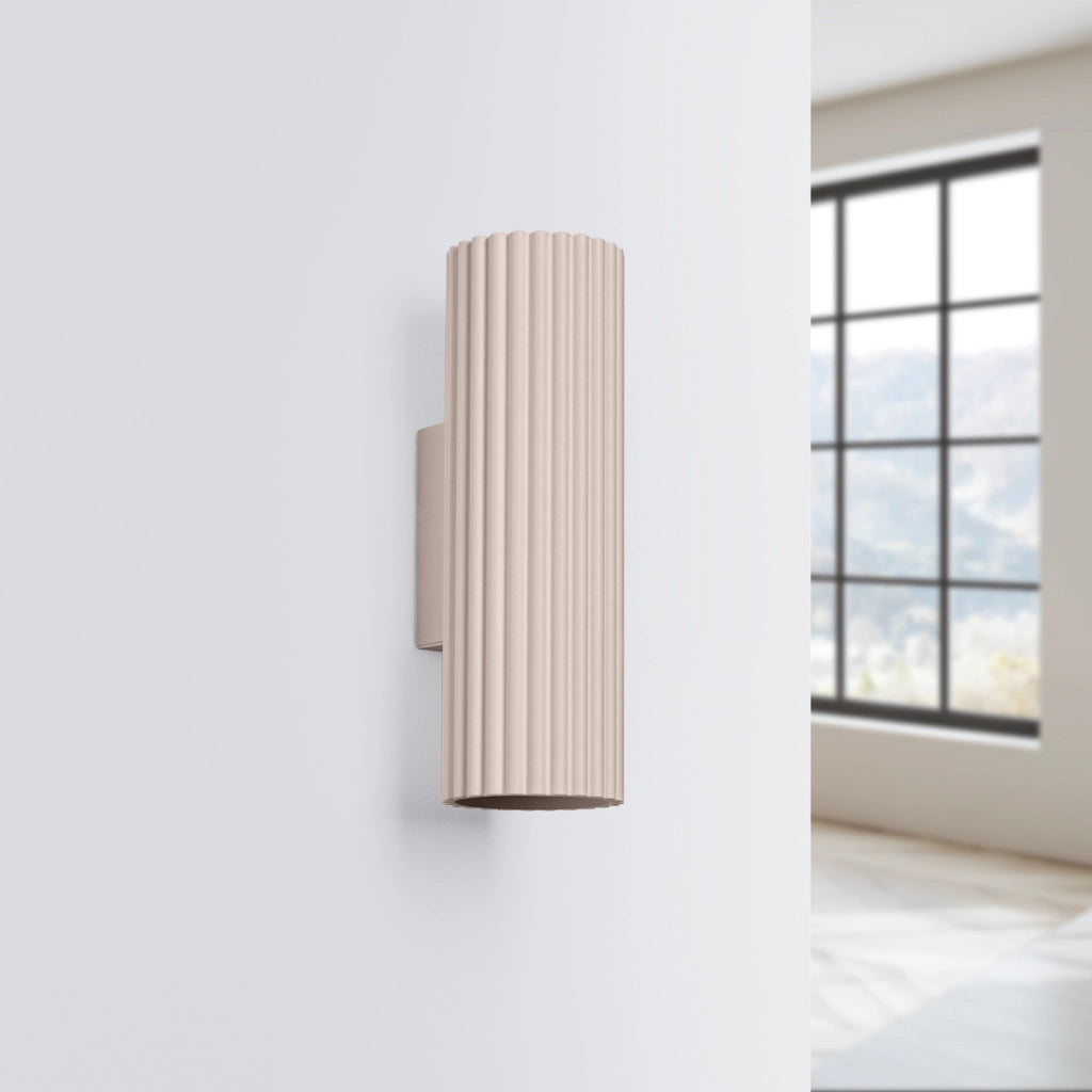 Applique moderna GRAVIO taupe tubo 20cm su-giù 2xGU10