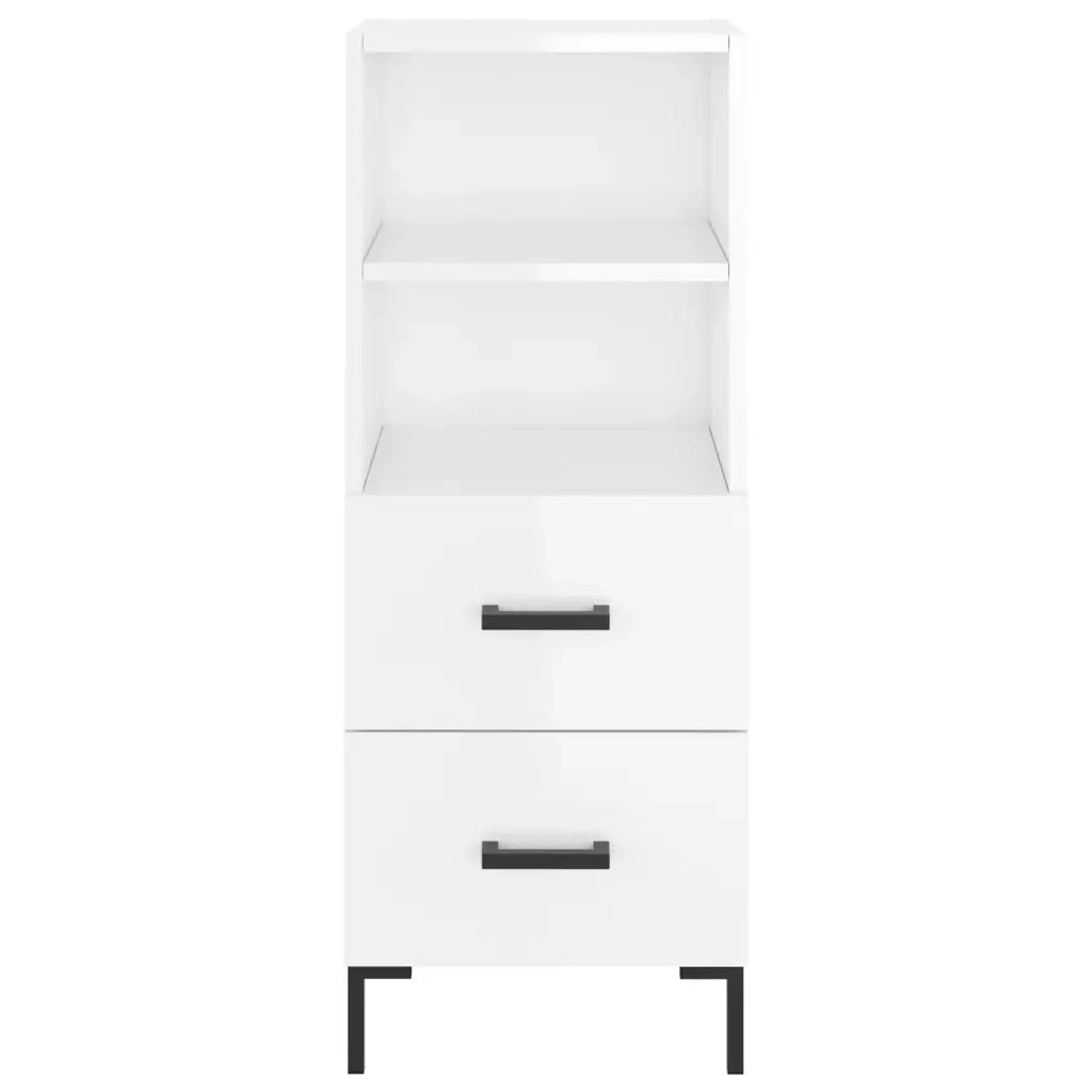 Credenza Bianco Lucido 34,5x34x90 cm in Legno Multistrato 828670
