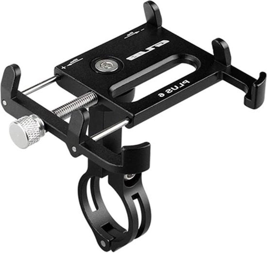 Supporto per telefono per bicicletta - Regolabile manubrio in alluminio per iPhone Samsung - Nero P6