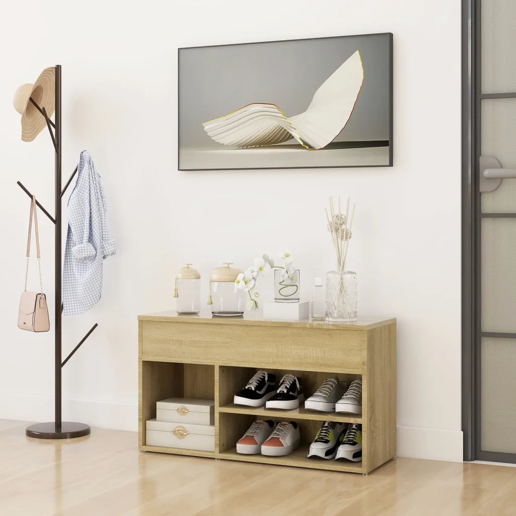 Panca Porta Scarpe | Scarpiera | Mobile per scarpe Rovere Sonoma 103x30x54,5 cm in Truciolato