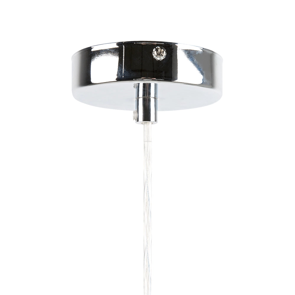 Lampada a Sospensione Metallo Grigio Vetro Acrilico 83 cm Lampadario Decorativo Finitura Lucida Glam