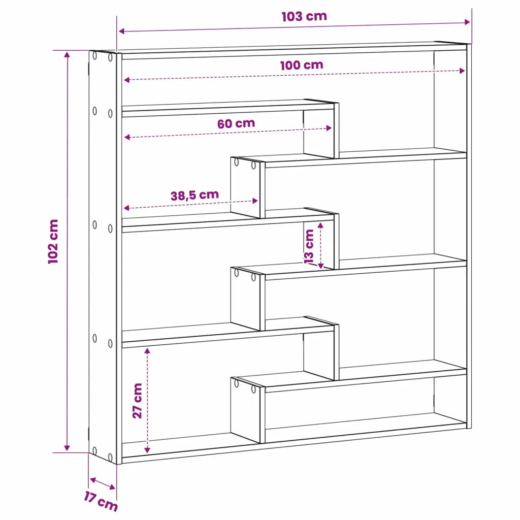 Scaffale da parete Bianco 103 x 17 x 102 cm 8015016