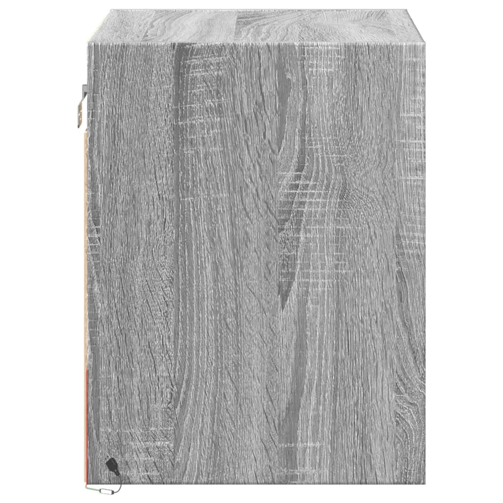 Comodini a Parete con luci LED 2 pz Grigio Sonoma 852086