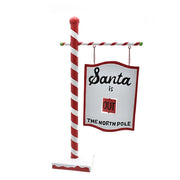 Cartello di Natale in Metallo Santa is out The North Pole Decorazione Natalizia