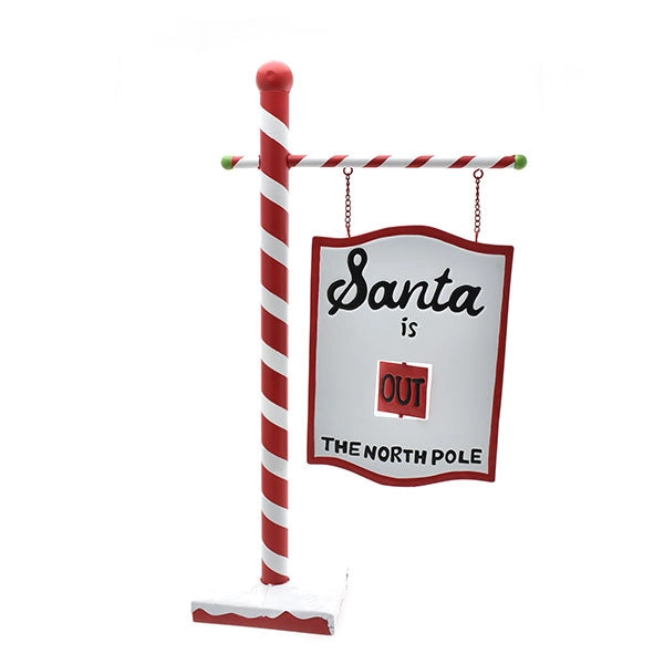 Cartello di Natale in Metallo Santa is out The North Pole Decorazione Natalizia