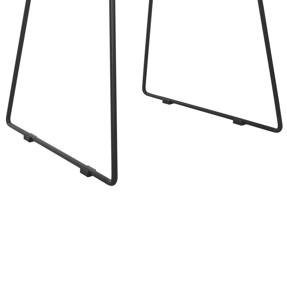 Set di 2 sedie da pranzo in materiale sintetico Nero gambe in metallo Nero formate con schienale moderno soggiorno