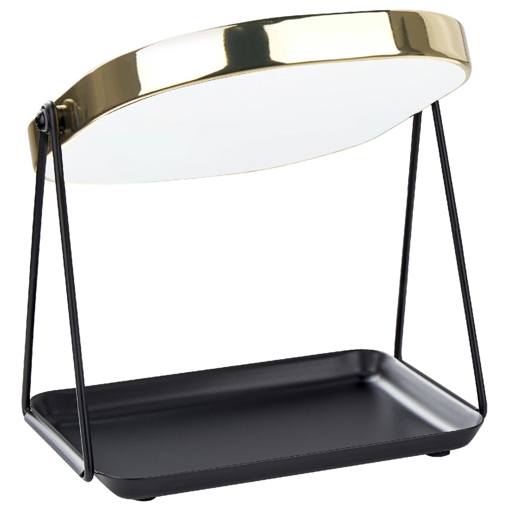 Specchio make up decorativo da tavolo oro 20 x 22 cm bagno camera da letto moderno