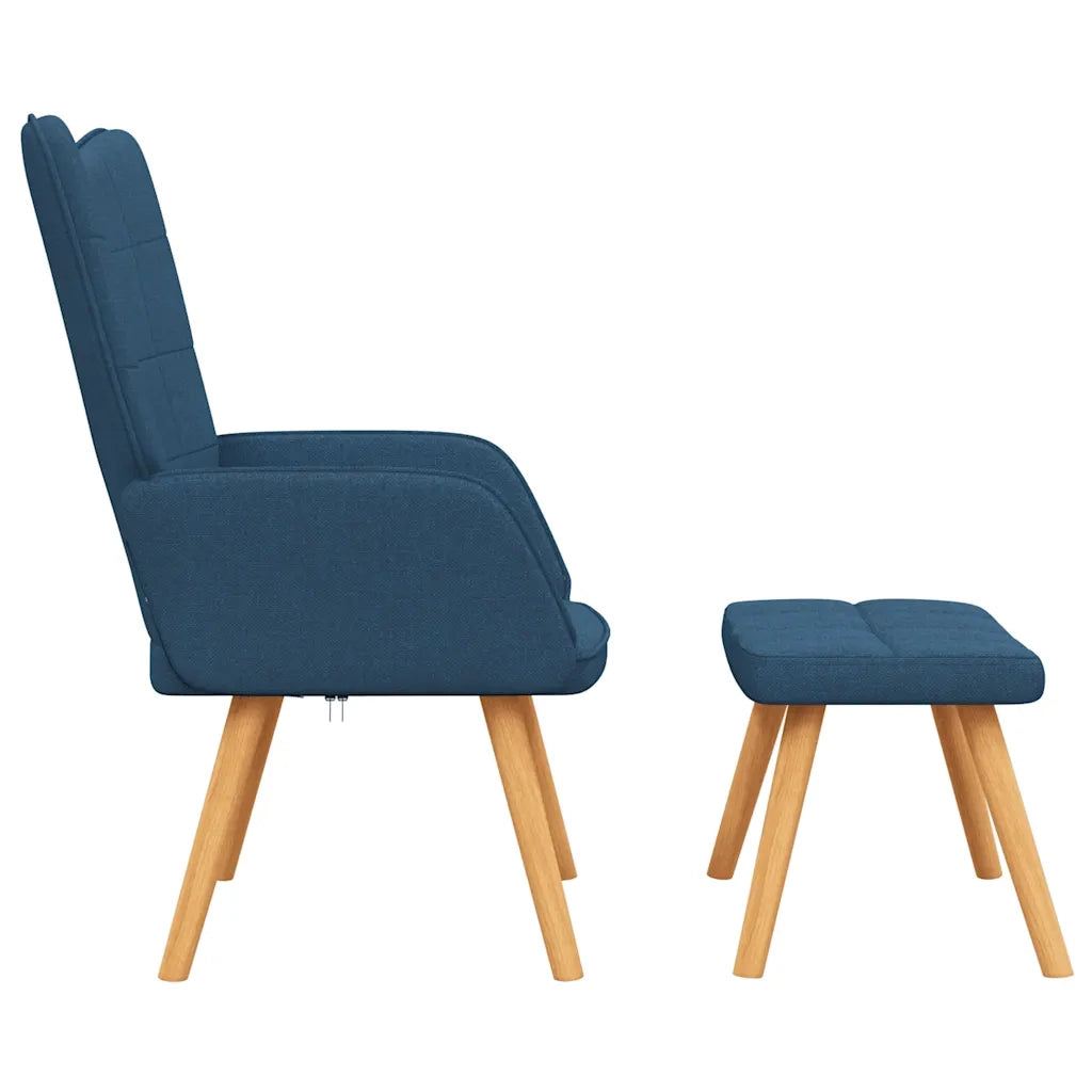 Poltrona Relax con Poggiapiedi Blu in Tessuto cod mxl 7315