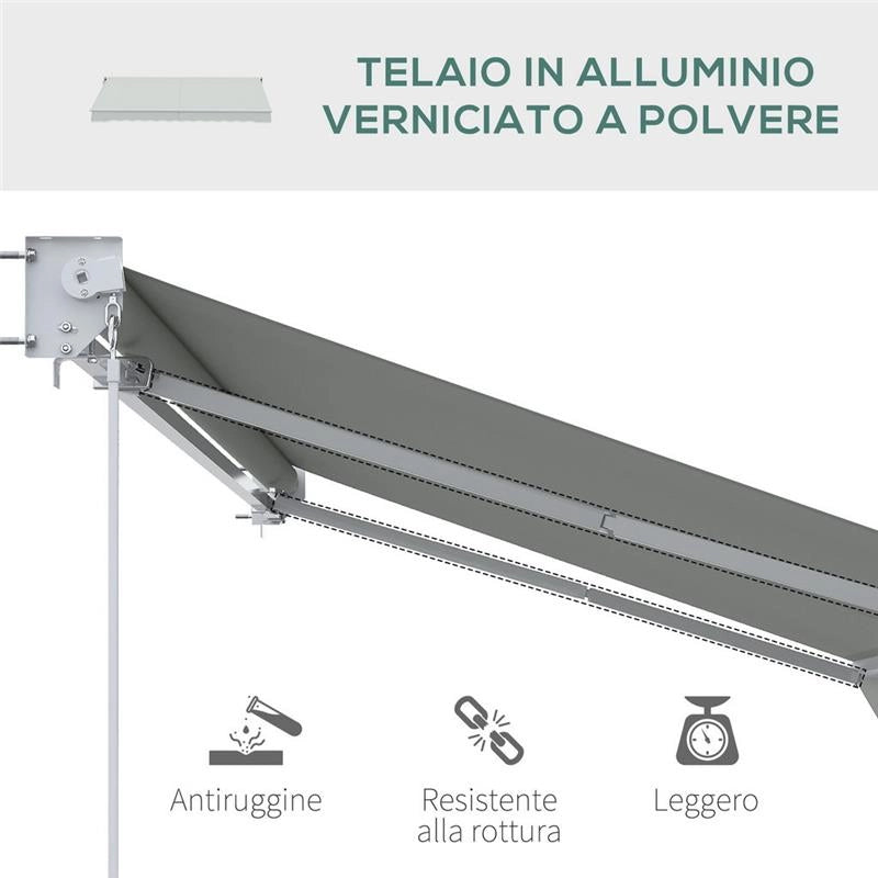 TENDA DA SOLE A BRACCI REGOLABILE 5°-35° IN ALLUMINIO E POLIESTERE, 200X295 CM, CREMA