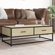 vidaXL Tavolino Salotto Rovere Sonoma 100x50x35 cm Multistrato Metallo