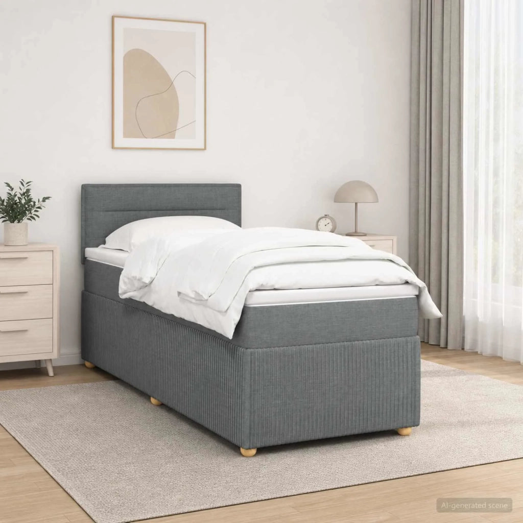 Letto box spring con materasso Grigio Scuro 80 x 200 cm Tessuto 3452793