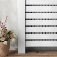 Copri Termosifoni in MDF con 2 Cassetti, 111x19x95,5 cm, Bianco