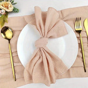 Set di tovaglioli in lino da 12 pezzi, in stoffa slegata, adatto per riunioni, feste e altre occasioni. 32*32cm, Abrikos.