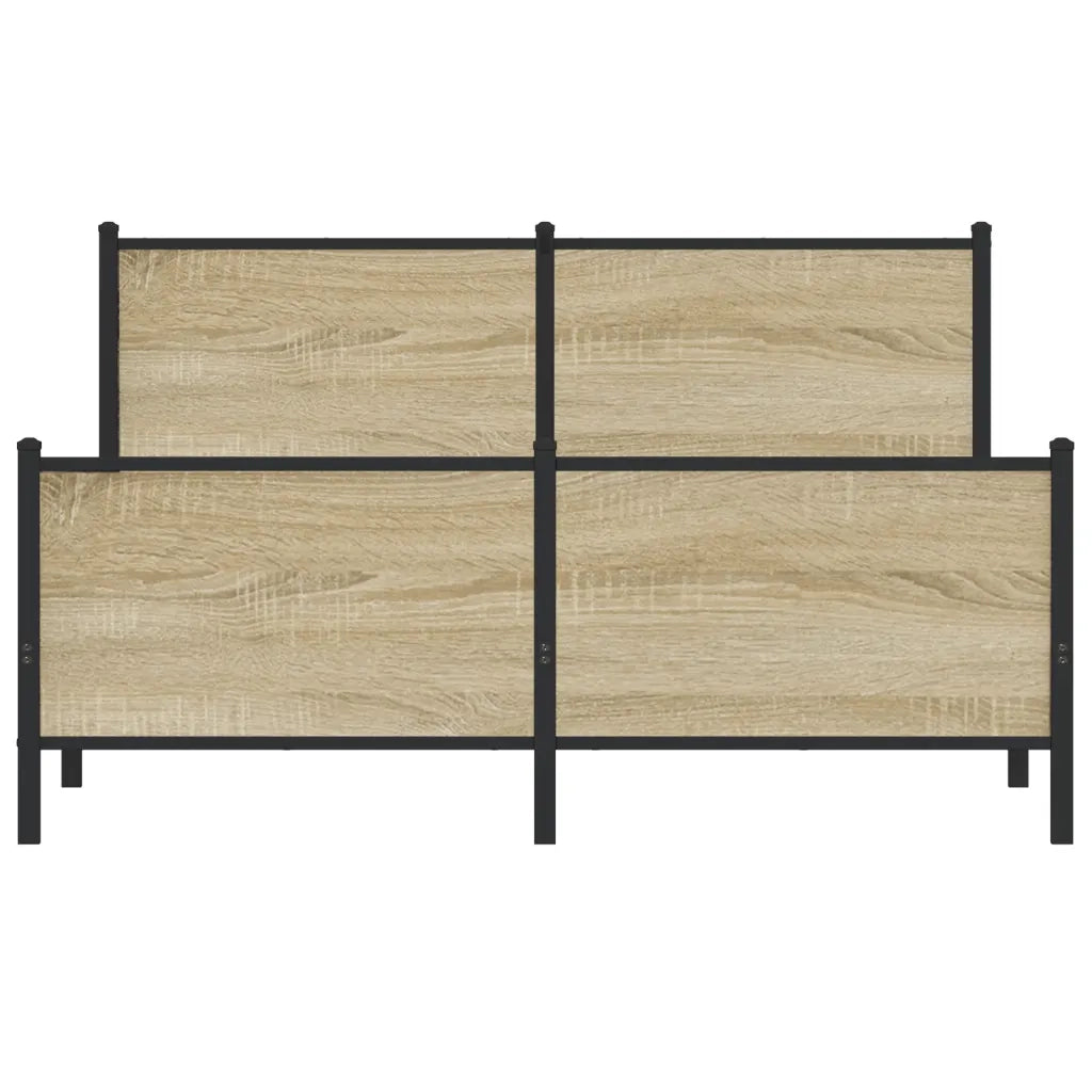 Giroletto senza Materasso in Metallo-Struttura Letto Rovere Sonoma 160x200 cm 442824