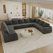 Divano a forma di U ¨C Minimal ¨C grigio scuro, nessun montaggio necessario, 411cm