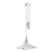 Lampadario Classico Belluno Ottone Satinato E Ceramica Decorato 1 Luce E27