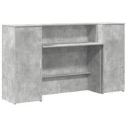Banco Reception | Scrivania | Tavolo da Ufficio Grigio Cemento 180x50x103,5cm Legno Multistrato