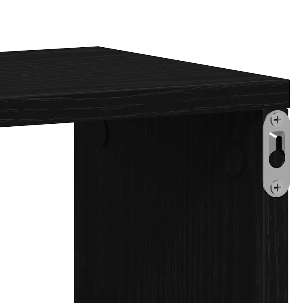 vidaXL Mensole Parete Cubo 2 pz Rovere Nero 100x15x30 cm Multistrato