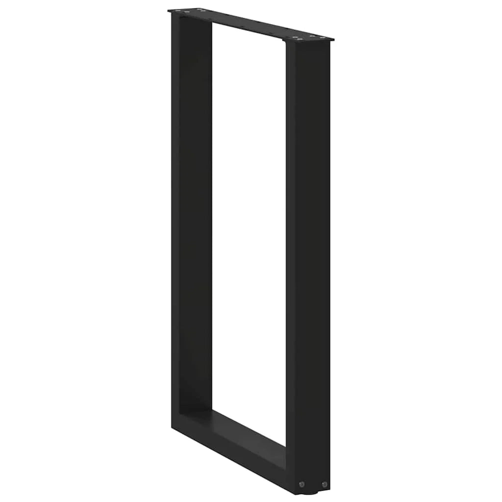 Set di 2 gambe per tavolo da bar a forma di U 60 x 90-91 cm design moderno con pratici piedini livellatori acciaio nero 02_0057464