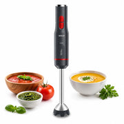 Frullatore a immersione 1200W, 6 lame in acciaio inox rivestite titanio e 21 velocità, con bicchiere 800 ml - Sogo