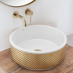 Lavabo Da Appoggio Rea Helen Gold White