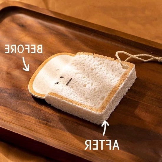 Set di 3 Spugne per la Cucina a base di Carta di Legno e Cotone Non-Scorrevoli per la Pulizia dei Piatti
