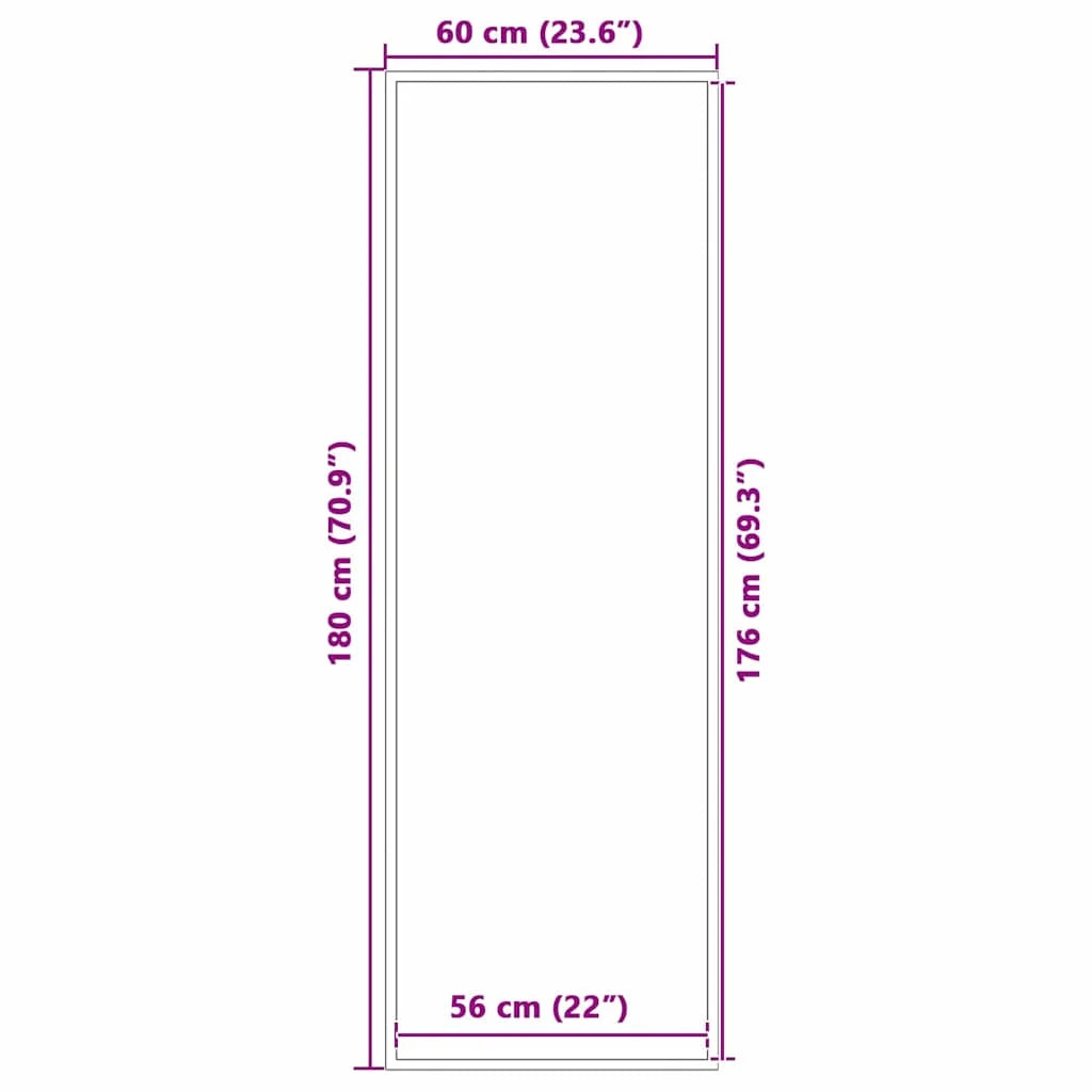 Zerbino d'ingresso moderno rettangolare antiscivolo 60 x 180 cm in polipropilene nero 02_0058139