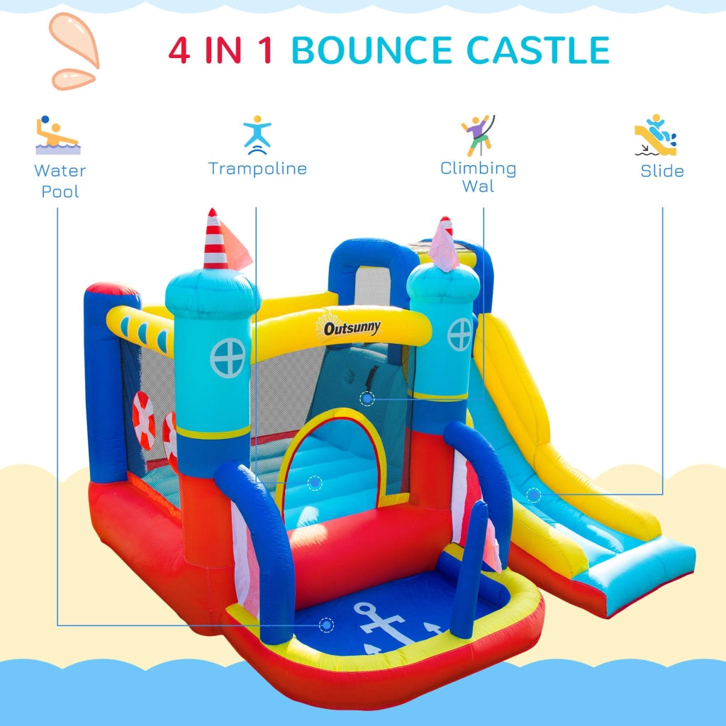 Castello Giostra Gonfiabile 265x260x200 cm in con Pompa Inclusa