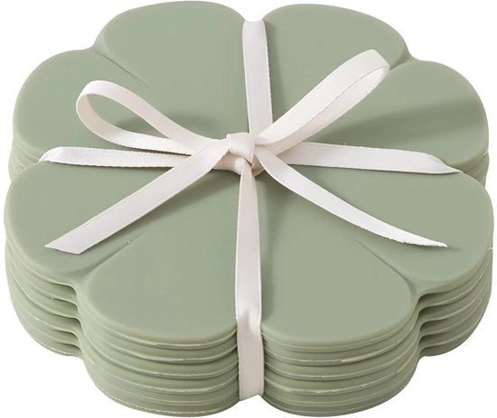 Sostegni in silicone per bicchieri, 6 pezzi - sostegni design per bicchieri e bottiglie a forma di campanella, termoresistenti, antiscivolo, decorativi e per bicchieri e bottiglie (verde)